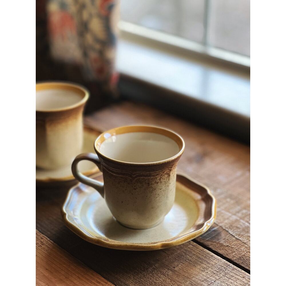 Mikasa Whole Wheat (E8000) Boho Stoneware Cup and Saucer Set